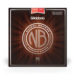 D'Addario NB13556BT Nickel Bronze Acoustic Guitar Strings, Balanced Tension Medium, 13.5-56