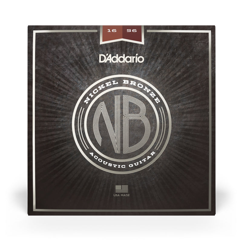 D'Addario NB1656 Nickel Bronze Acoustic Guitar Strings, Resophonic, 16-56