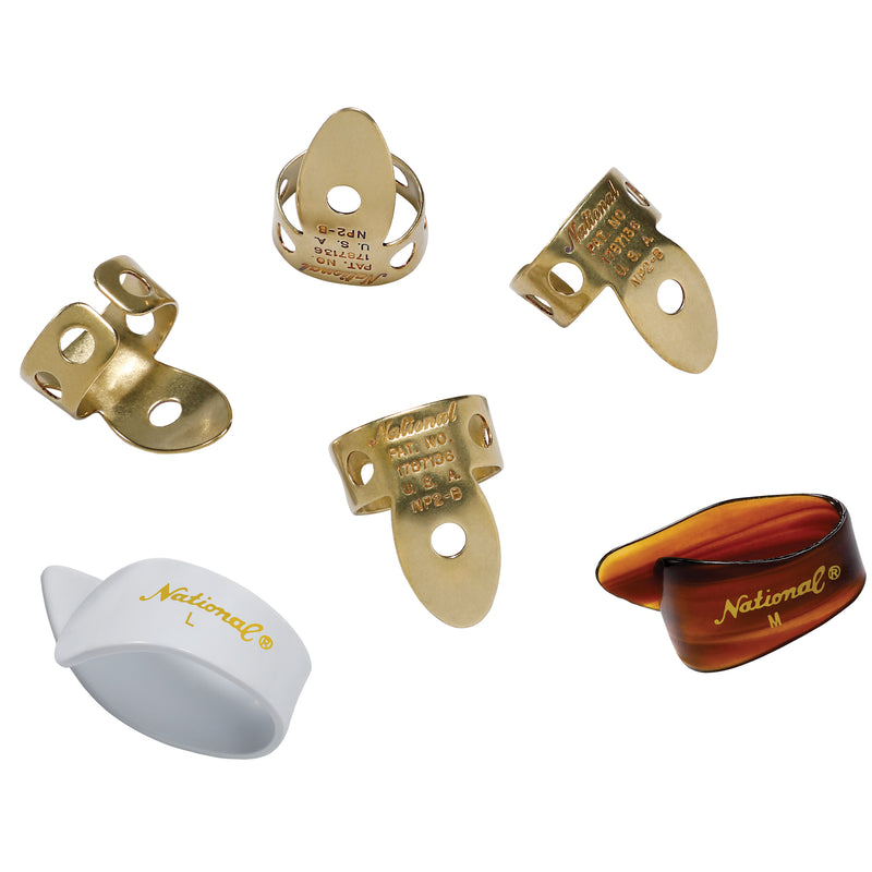 D'Addario National Brass Finger Pick Bundle - 6 pack