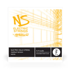 D'Addario NS Electric Cello Single Low F String, 4/4 Scale, Medium Tension
