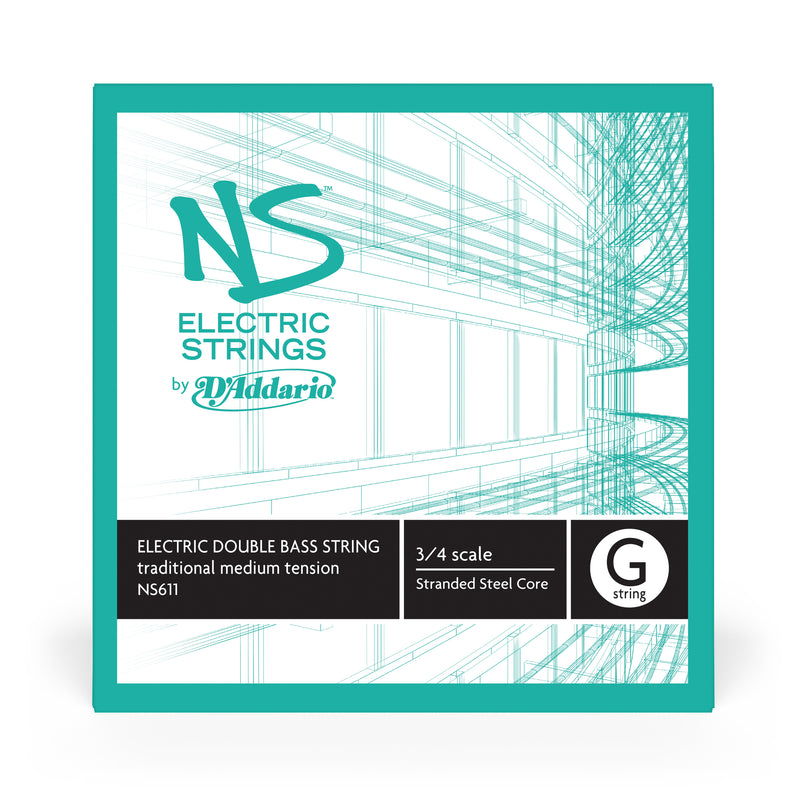 D'Addario NS Electric Traditional Bass Single G String, 3/4 Scale, Medium Tension