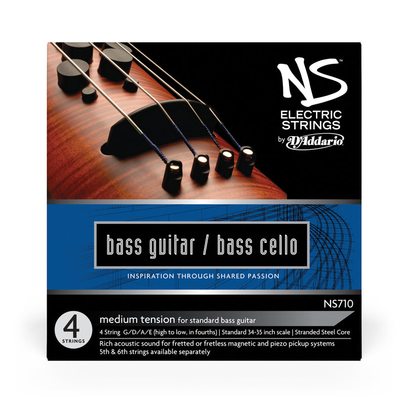 D'Addario NS Electric Bass/Cello String Set, 4/4 Scale, Medium Tension