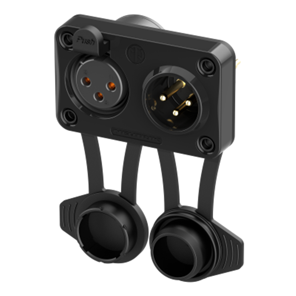 Neutrik XLR TOP Airtight dual 3 pole female/male chassis connector (NC3FM-TOP)