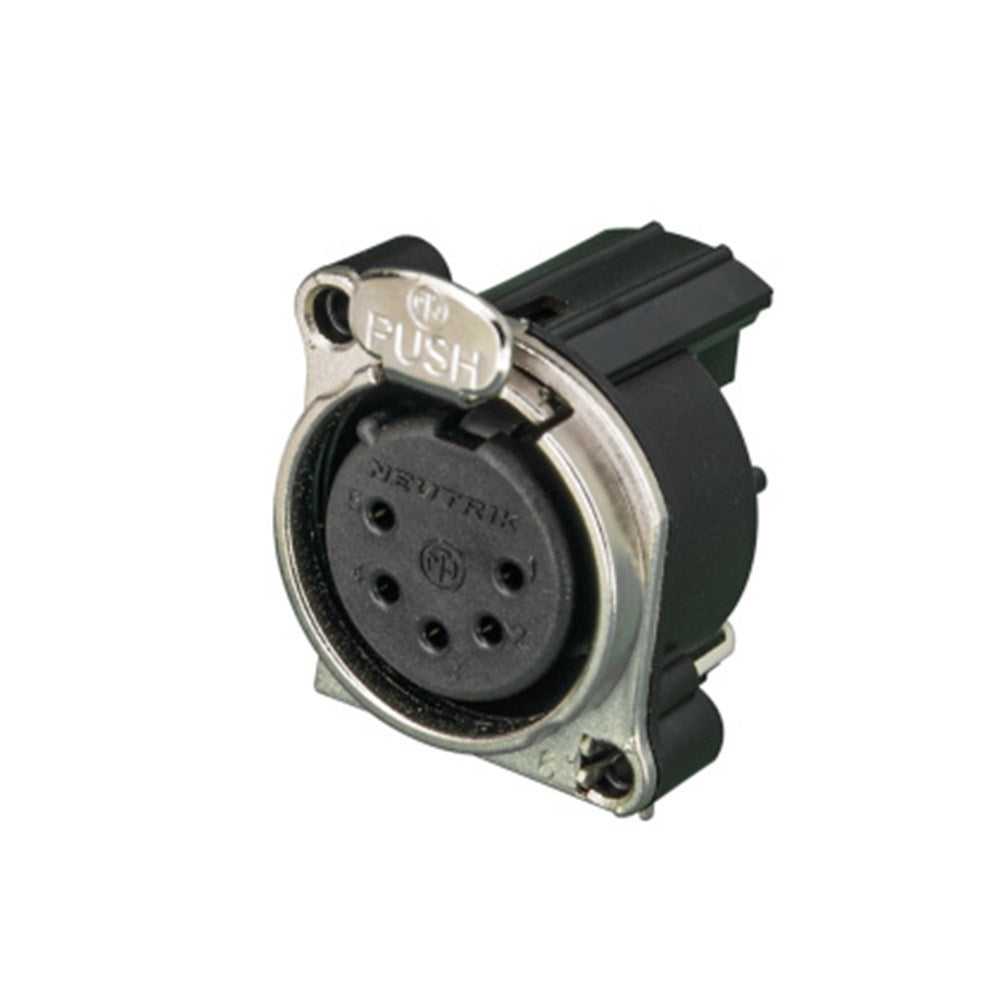 Neutrik 5-PIN FEMALE PANEL WITH LATCH HORIZONTAL (NC5FBH)