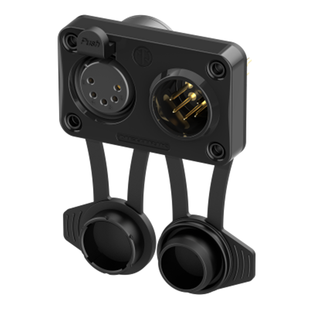 Neutrik XLR TOP Airtight dual 5 pole female/male chassis connector (NC5FM-TOP)