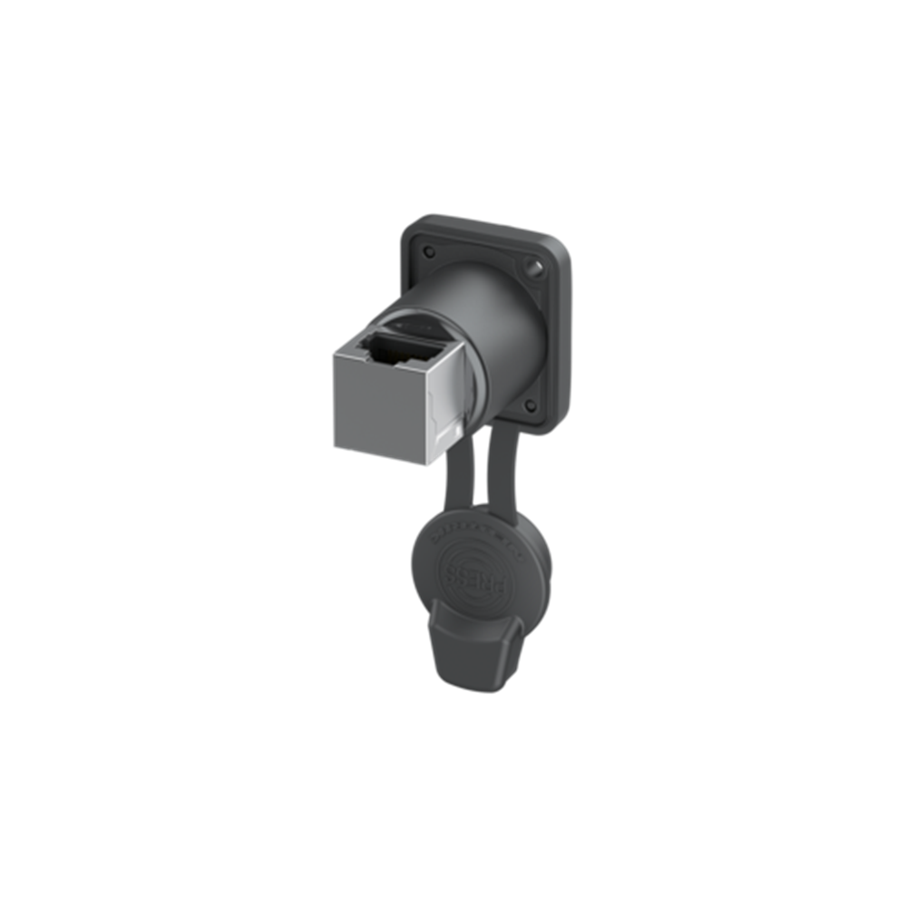 Neutrik etherCON TOP airtight angled feedthrough chassis connector (NE8FDPU-TOP) — Box of 100