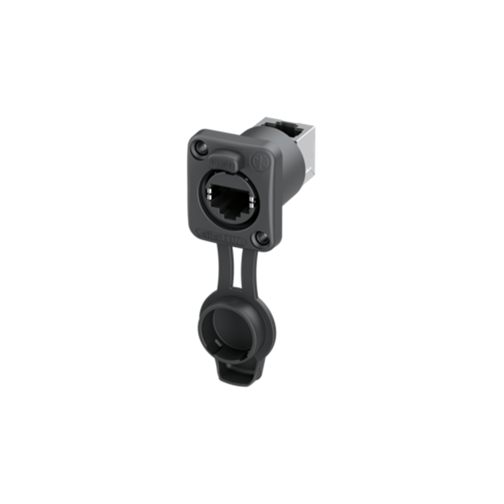 Neutrik etherCON TOP airtight angled feedthrough chassis connector (NE8FDPU-TOP) — Box of 100