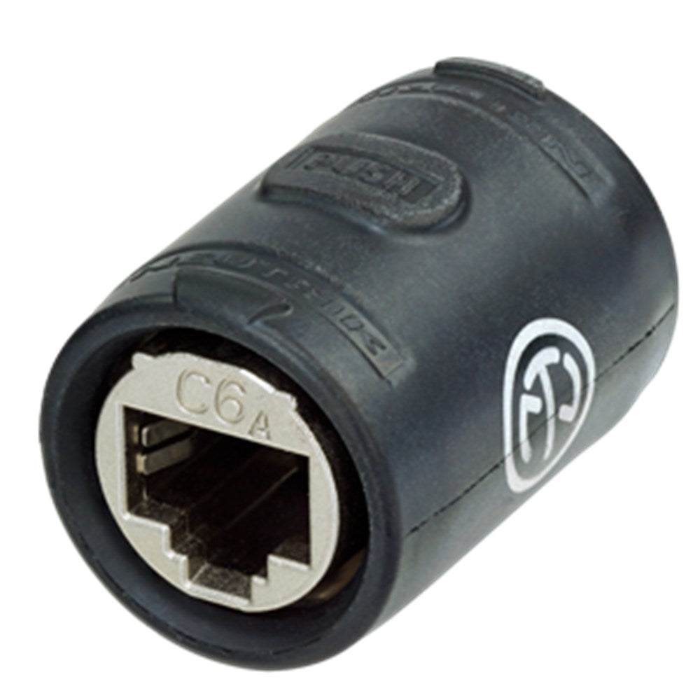 Neutrik CAT6A feedthrough coupler for cable extensions (NE8FFX6-W)