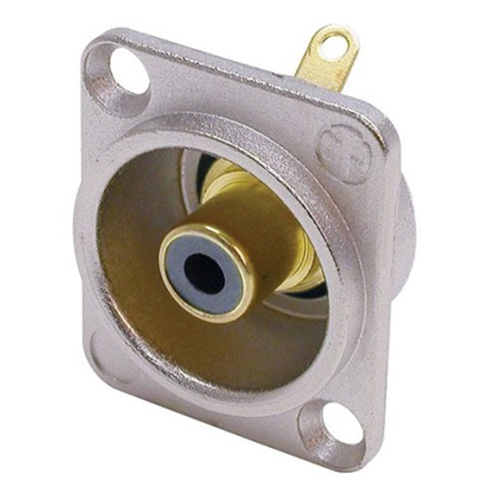 Neutrik RECESSED RCA SOCKET NICKEL SHELL BLACK INSULATOR (NF2D-0)