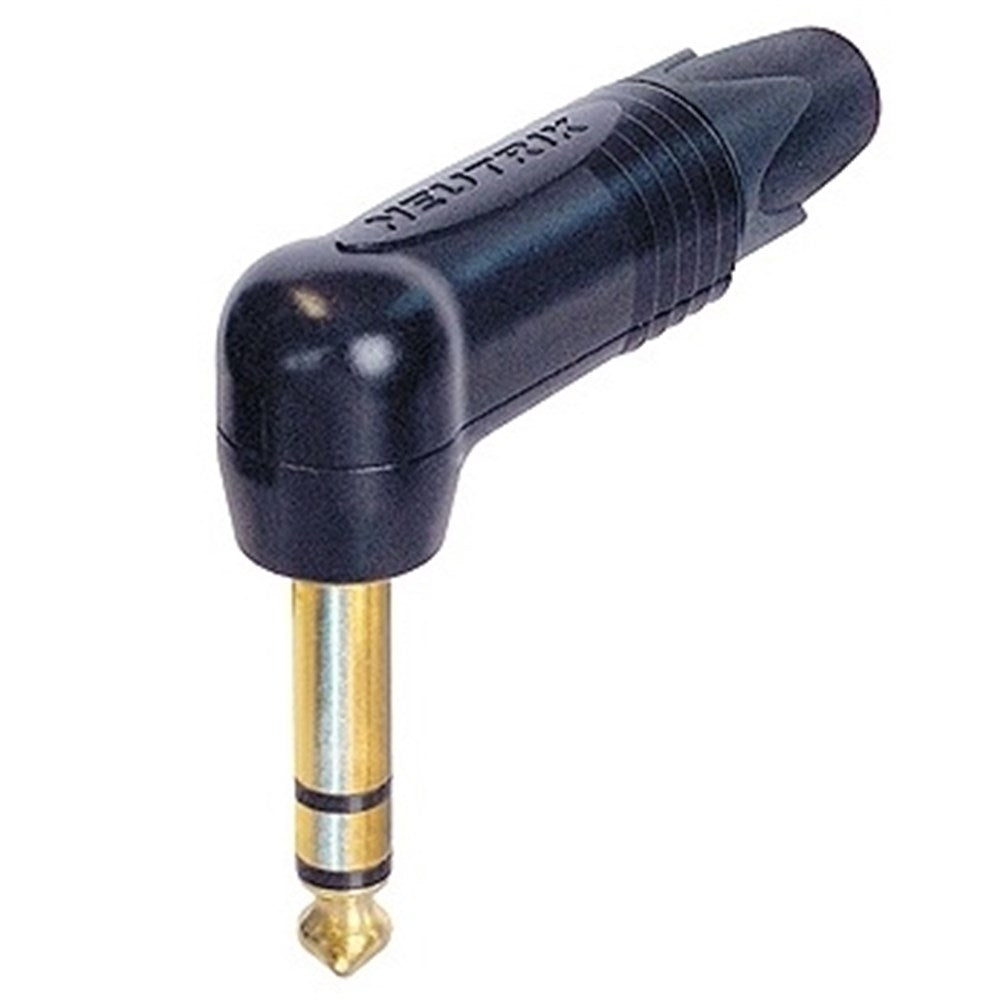 Neutrik RIGHT ANGLE JACK PLUG - STEREO GOLD CONTACTS/ BLACK SHELL (NP3RX-B)