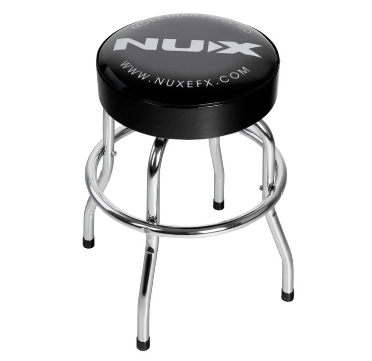 Nu-X Branded Bar Stool In Chrome With Black Padded Top perfect Gift Item!
