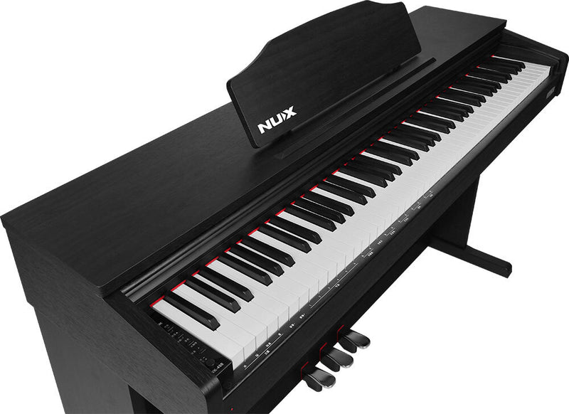 NUX WK400 Upright 88-Key Digital Piano with Slide-Top in Black Finish