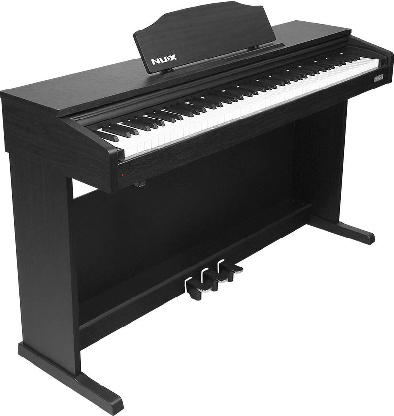 NUX WK400 Upright 88-Key Digital Piano with Slide-Top in Black Finish