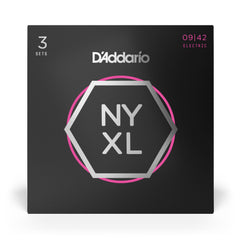 D'Addario NYXL0942-3P Nickel Wound Electric Guitar Strings, Super Light, 9-42, 3 Sets