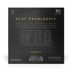 D'Addario NYXL0946-P Nickel Wound Electric Guitar Strings, Super Light Top / Regular Bottom, 9-46, 3 Sets