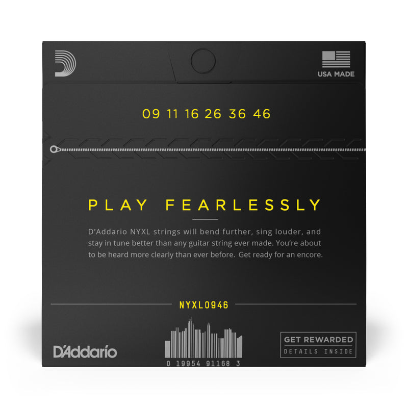 D'Addario NYXL0946 Nickel Wound Electric Guitar Strings, Super Light Top / Regular Bottom, 9-46