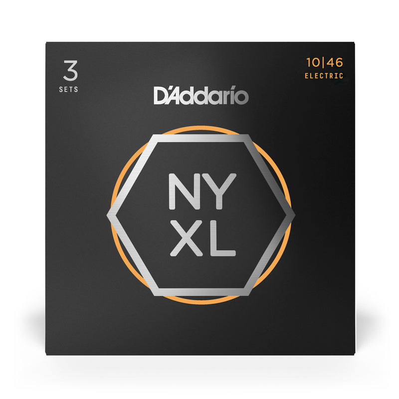 D'Addario NYXL1046-3P Nickel Wound Electric Guitar Strings, Regular Light, 10-46, 3 Sets