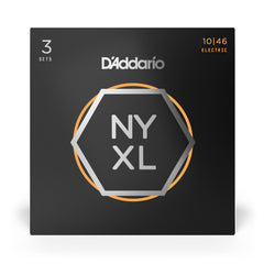 D'Addario NYXL1046-3P Nickel Wound Electric Guitar Strings, Regular Light, 10-46, 3 Sets