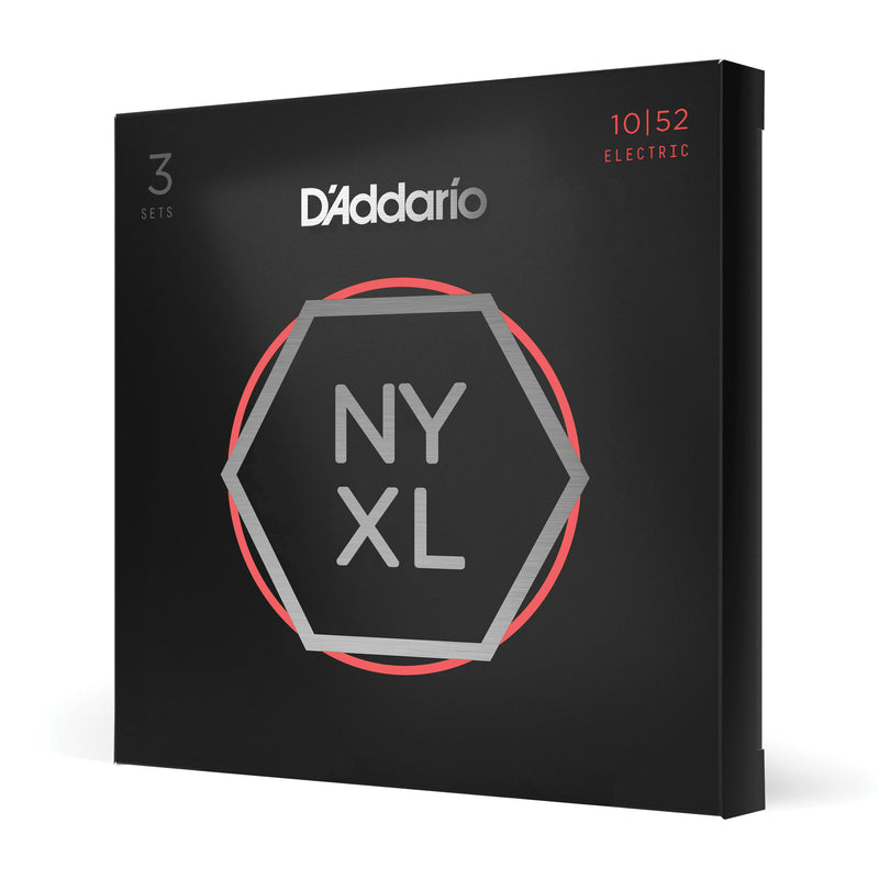 D'Addario NYXL1052-3P Nickel Wound Electric Guitar Strings, Light Top / Heavy Bottom, 10-52, 3 Sets