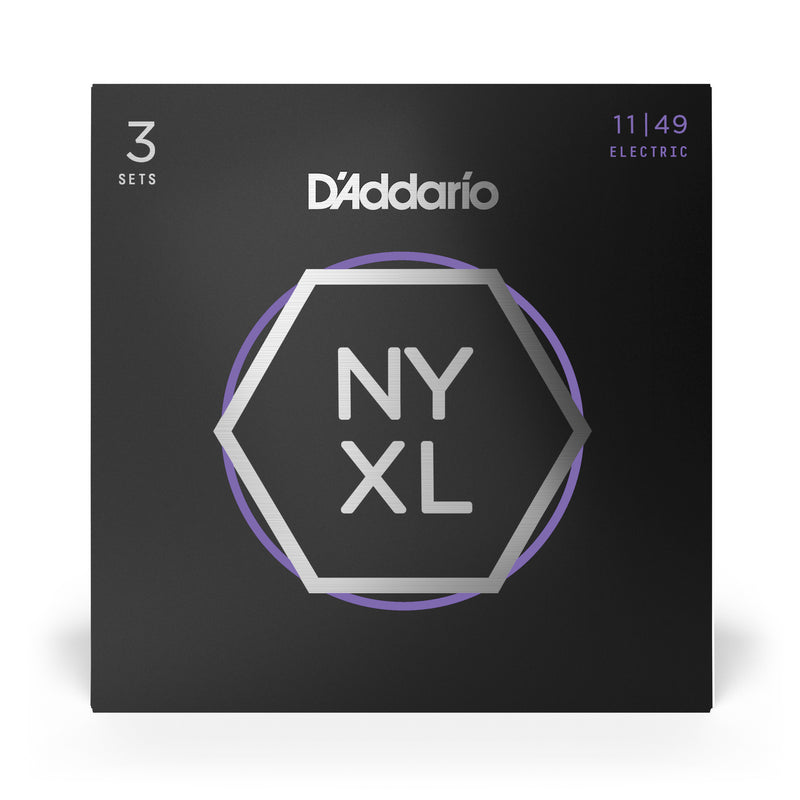 D'Addario NYXL1149-3P Nickel Wound Electric Guitar Strings, Medium, 11-49, 3 Sets