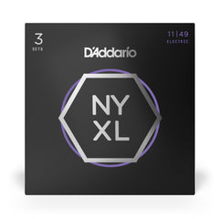 D'Addario NYXL1149-3P Nickel Wound Electric Guitar Strings, Medium, 11-49, 3 Sets