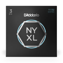 D'Addario NYXL1152 Nickel Wound Electric Guitar Strings, Medium Top / Heavy Bottom, 11-52, 3 Sets