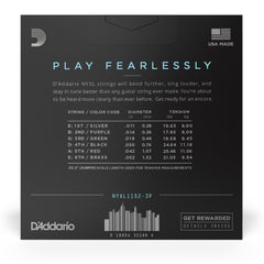 D'Addario NYXL1152 Nickel Wound Electric Guitar Strings, Medium Top / Heavy Bottom, 11-52, 3 Sets