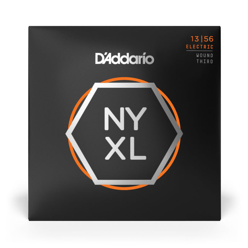 D'Addario NYXL1356W Nickel Wound Electric Guitar Strings, Medium Wound 3rd, 13-56
