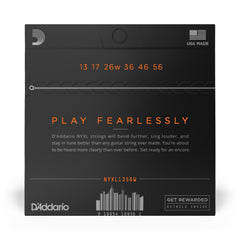 D'Addario NYXL1356W Nickel Wound Electric Guitar Strings, Medium Wound 3rd, 13-56