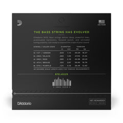D'Addario NYXL45125 Nickel Wound Bass Guitar Strings, 5-String Lt Top / Med Btm, 45-125, Long Scale