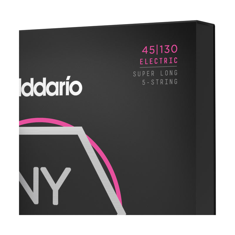 D'Addario NYXL45130SL Nickel Wound Bass Guitar Strings, Regular Light 5-String, 45-130, Super Long Scale