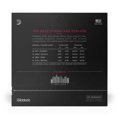 D'Addario NYXL55110 Nickel Wound Bass Guitar Strings, Heavy 55-110, Long Scale