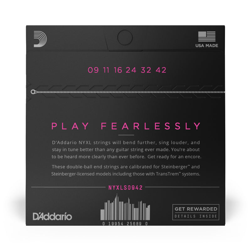 D'Addario NYXLS0942 Nickel Wound Electric Guitar Strings, Super Light, Double Ball End, 09-42