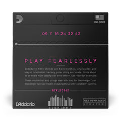 D'Addario NYXLS0942 Nickel Wound Electric Guitar Strings, Super Light, Double Ball End, 09-42