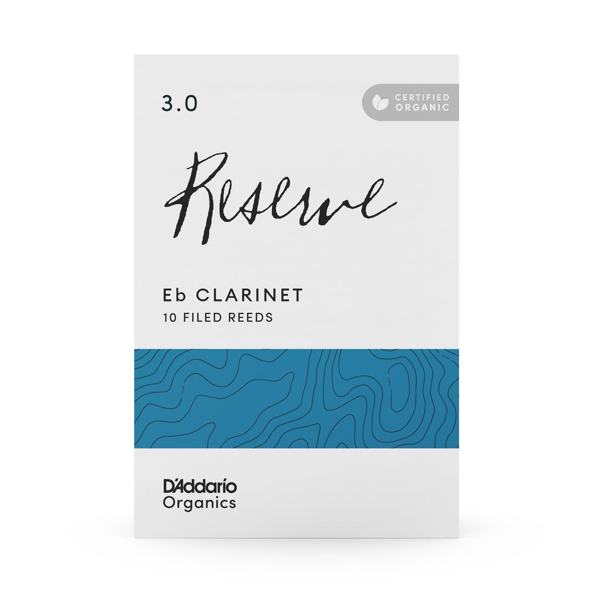 D'Addario Organic Reserve Eb Clarinet Reeds, Strength 3.0, 10-pack