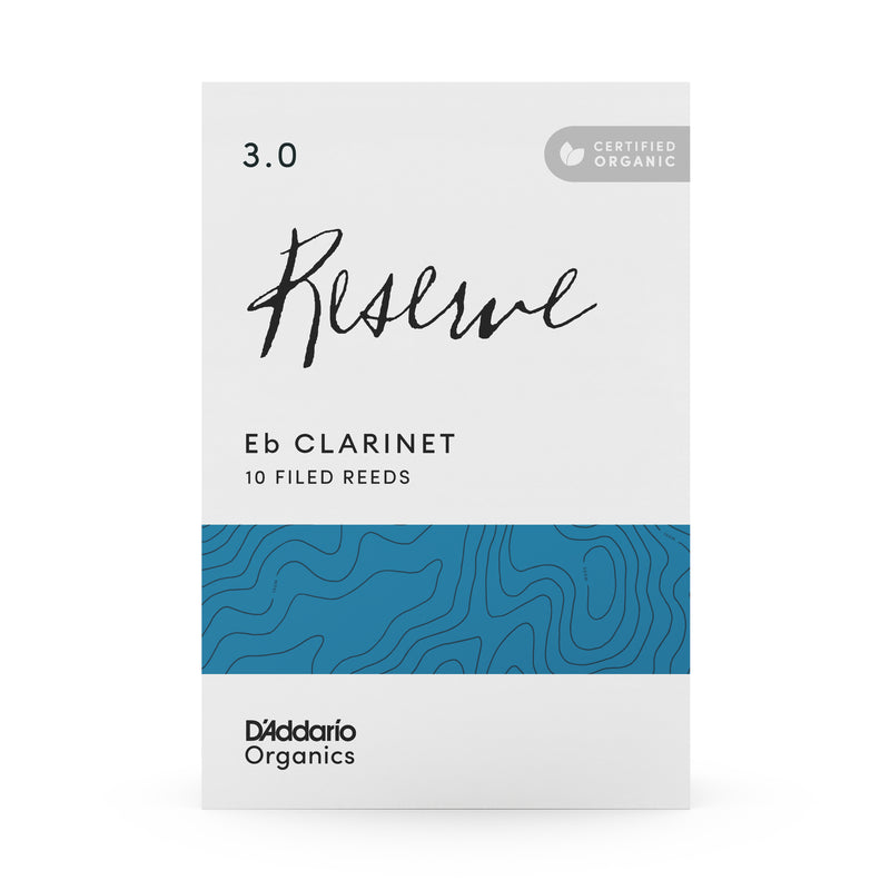D'Addario Organic Reserve Eb Clarinet Reeds, Strength 3.0, 10-pack