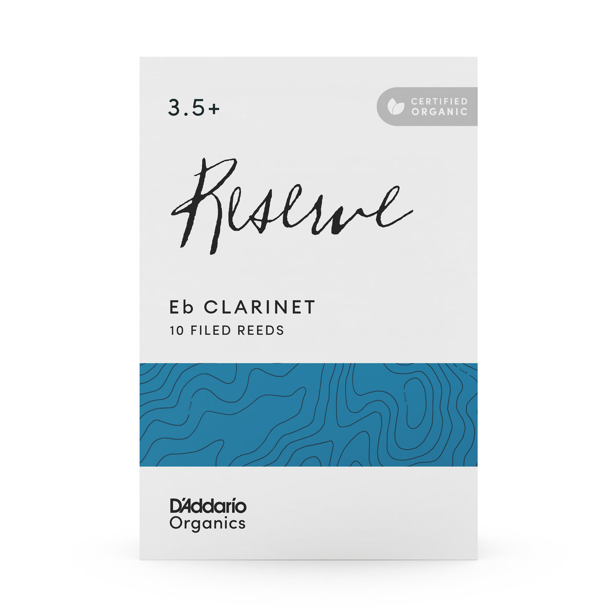 D'Addario Organic Reserve Eb Clarinet Reeds, Box of 10, Strength 3.5+