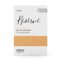 D'Addario Organic Reserve Evolution Bb Clarinet Reeds, Strength 3.5+, 10-pack