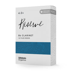 D'Addario Organic Reserve Bb Clarinet Reeds, Strength 4.0+, 10-pack
