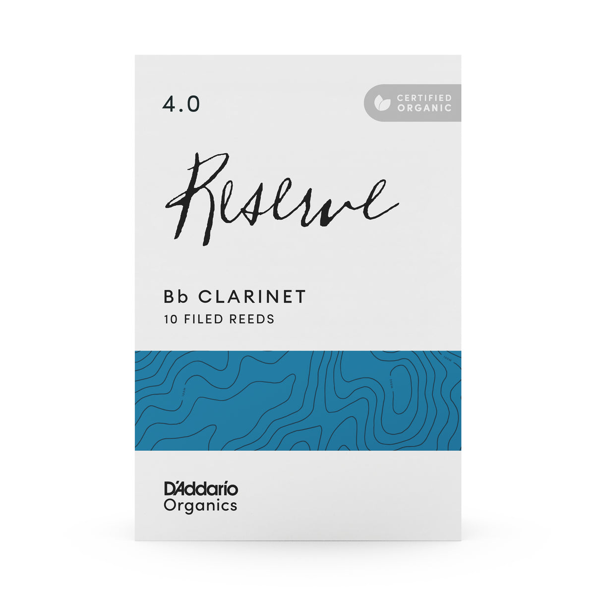 D'Addario Organic Reserve Bb Clarinet Reeds, Strength 4.0, 10-pack