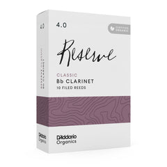 D'Addario Organic Reserve Classic Bb Clarinet Reeds, Strength 4.0, 10-pack