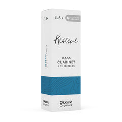 D'Addario Organic Reserve Bass Clarinet Reeds, Strength 3.5+, 5 Pack