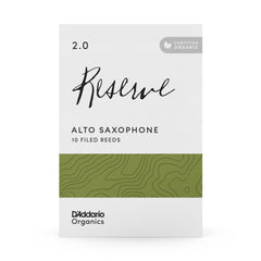D'Addario Organic Reserve Alto Saxophone Reeds, Strength 2.0, 10-pack