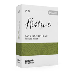 D'Addario Organic Reserve Alto Saxophone Reeds, Strength 2.0, 10-pack