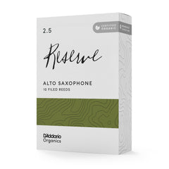 D'Addario Organic Reserve Alto Saxophone Reeds, Strength 2.5, 10-pack