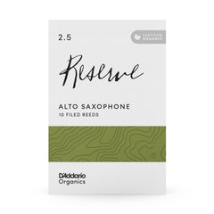 D'Addario Organic Reserve Alto Saxophone Reeds, Strength 2.5, 10-pack