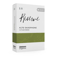 D'Addario Organic Reserve Alto Saxophone Reeds, Strength 2.5, 10-pack