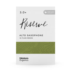 D'Addario Organic Reserve Alto Saxophone Reeds, Strength 3.0+, 10-pack