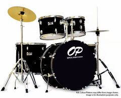 Opus Percussion 5-Piece Fusion Drum Kit in Black