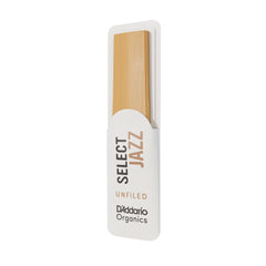 D'Addario Organic Select Jazz Unfiled Alto Saxophone Reeds, Strength 3 Medium, 10-pack